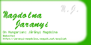 magdolna jaranyi business card